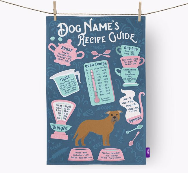 'Recipe Measurements Guide' - Personalized {breedFullName} Tea Towel